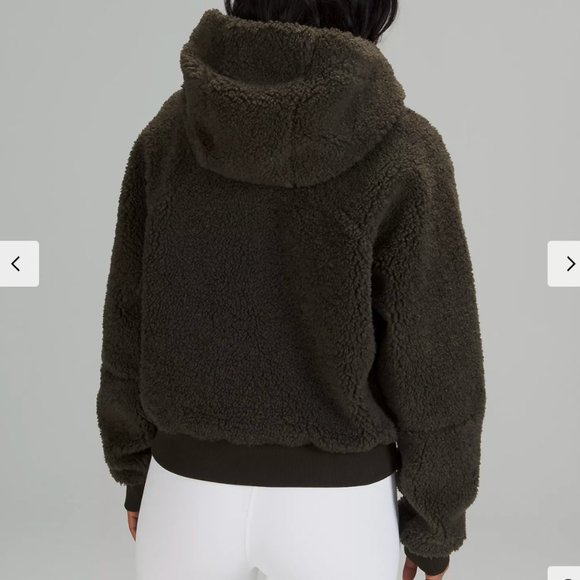 NWT Lululemon Textured Fleece Half-Zip Dark Olive Size 8 - Picture 5 of 6